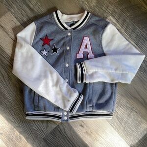 New Look “Letterman” fleece jacket gray womens‎ XL